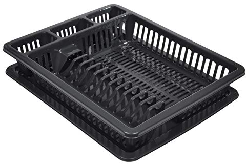 1001KDO POUR LA MAISON Egouttoir à vaisselle avec plateau Anthracite
