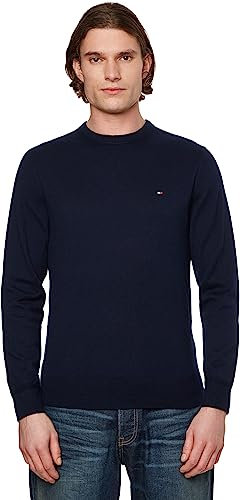 Tommy Hilfiger Herren Pullover Cashmere Crew Neck Strickpullover, Blau (Desert Sky), 3XL