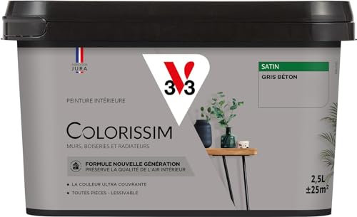 V33 Peinture multi-supports Colorissim® Gris béton satin 2,5L
