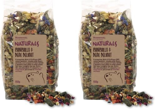 Rosewood Naturals Chinchilla & Degu Delight, Small Animal Treats, 150g (Pack of 2)