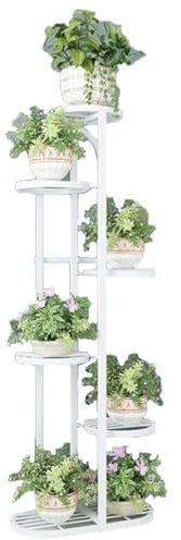 Escalera para Flores Trapezoidal Interior, Estante de Esquina para Múltiples Macetas, Soporte Alto de 4-9 Niveles, Soportes para Plantas Metálico, Estantería Exhibición Jardín/Balcón