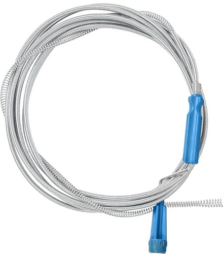 Minnhua Drain Unblocker Wire Tools 5M x 5mm Drain Snake Sink Unblocker Tool Flexible Drain Auger Spring Plumbing Snake Drain Hair Remover for Kitchen Sink Washbasins Toilet Tub Shower Basins