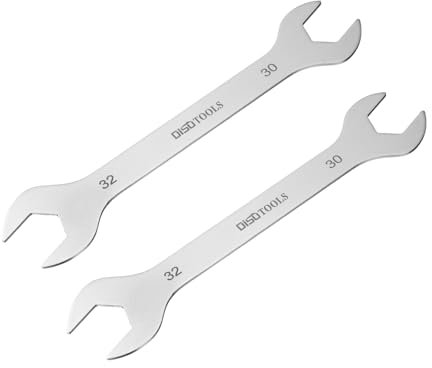 sourcing map 2 chiavi sottili con estremità aperta, 30 mm x 32 mm, in acciaio inox 3cr13, cromate, a doppia estremità, per manutenzione domestica e riparazioni generali