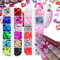 GZMAYUEN Herz Glitter Pailletten für Valentinstag Nail Art, 24 Farben 3D Holographische Funkeln Herzform Flocken Aufkleber Konfetti Glitter Nagel Aufkleber für Nageldekoration, Polymer Obst Scheiben