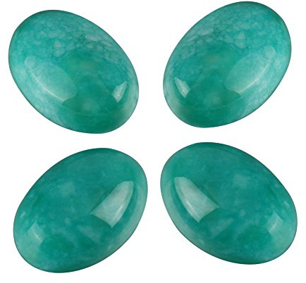 16 cabochon ovali in amazzonite naturale con fondo piatto, 18 mm x 13 mm, per la creazione di gioielli GCN-B28