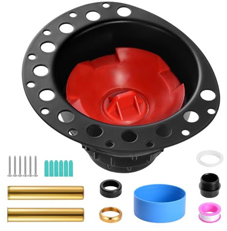 VEVOR ABS Freestanding Tub Drain Kit, 2 Brass Tail Pipes, Bathtub Drain Rough-in Kit, with ABS Adapter of Tailpiece, Compatible with Freestanding Bathtubs, Floor Mounted Bathtubs and Island Bathtubs