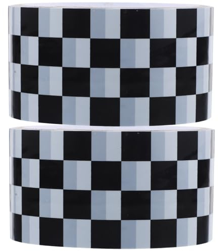NUOBESTY Cinta De Embalaje Con Estampado De Cuadros Blanco Y Negro Cinta Adhesiva Para Sellar Cajas De Cartón Para Mudanzas Envíos Y Manualidades 2 Rollos
