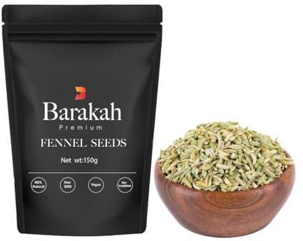 Premium Fennel Seeds 150g | 100% Pure, Natural, Aromatic & Fresh | Ideal for Cooking, Tea, Digestion, and Health Benefits | Non-GMO, Gluten-Free & No Additives