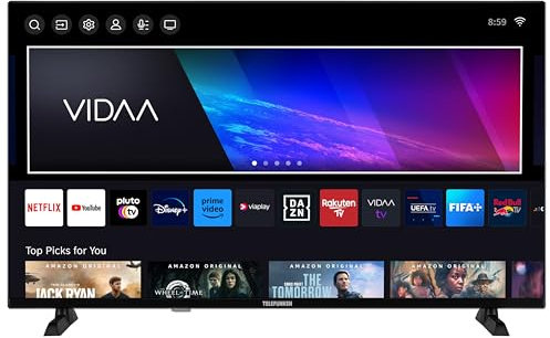 TELEFUNKEN QLED Fernseher 32 Zoll Smart TV VIDAA QF32VP750S Full HD Fernseher, HDR TV mit integriertem Triple-Tuner, LED TV schwarz