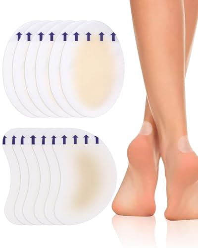 FUGLUS 12 Piezas Parches para Ampollas en Pies,Apósitos Impermeables para Talones y Dedos,Protección contra Rozaduras y Prevención de Ampollas Deportivas