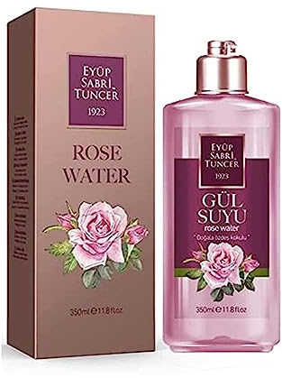Eyüp Sabri Tuncer Tonifiant pour le visage à base d'eau de rose 100 % pure et naturelle, sans alcool, Rose Water, Gül suyu, 350 ml, végétalien