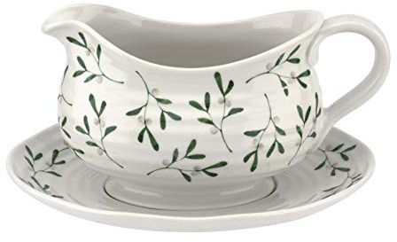 Portmeirion Sophie Conran Garland Gravy Boat 1 pt. and Stand (Amor, Mistletoe)