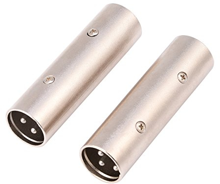 Adaptateur XLR mâle à mâle, Standard XLR 3 Broches mâle à mâle coupleur de connecteur Audio changeur de Genre pour Microphone, amplificateur, mélangeur(2 pièces)