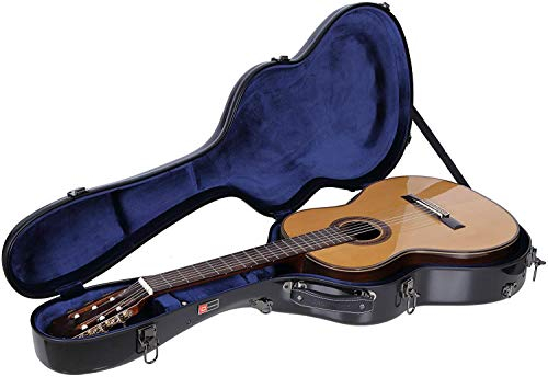 Crossrock CRF2021CBK Deluxe Gitarrenkoffer - Schwarz - Fiberglas - Passt für Klassische Gitarren 4/4 volle Größe