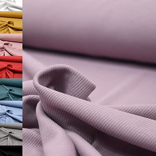 MAGAM-Stoffe Matteo Rippen Jersey Mode Stoff Meterware 50cm (07. Lavendel)