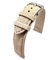 Fluco Canvas Textil Uhrenarmband 20mm feines Uhrband beige-taupe Made in Germany
