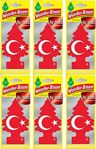 6 Stück HAVA spreyi koku ağacı Ay Yildiz Türkische Flagge (Vanille) Wunder-Baum Lufterfrischer Duftbaum (Ay Yildiz) (6)