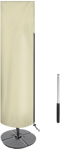 Patio Umbrella Cover Waterproof Umbrella Cover with Rod Outdoor Offset Umbrella Cover for Cantilever Offset Umbrella 7-11 Feet