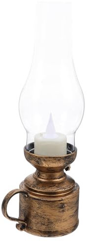 KITANDOVE Retro-petroleumlampe Vintage Petroleumlampe Vintage Gartenlaterne Vintage Öllaterne Led-petroleumlicht Geführte Sturmlaterne Geführte Petroleumlaterne Notfallbeleuchtung Pp Golden