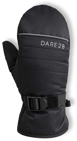 Dare2b Kids' Glacier Skiing Mittens Waterproof Breathable lined Snowboarding Gloves, Black