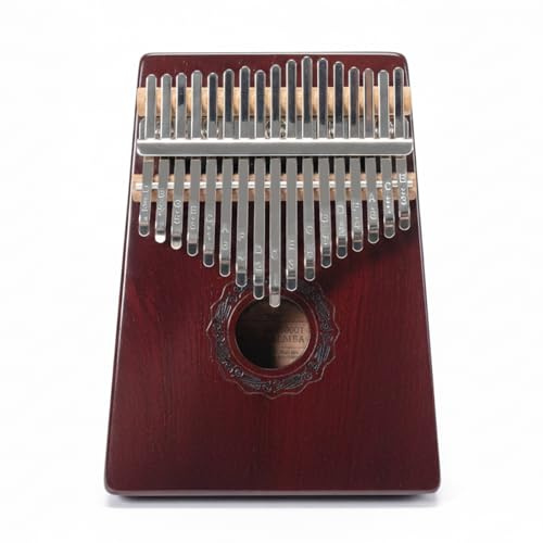 Hand-Carved Kalimba Thumb Piano 17 Keys, Antique Brown Retro Mbira with Tuning Hammer, African Musical Instrument, Unique Folk Birthday Gift for Adults & Professionals(TP-01)