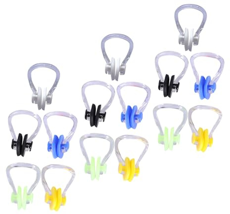 BEBEMOKO 9 Pièces Set de Clips Nez Silicone pour Natation Ergonomiques et Étanches Protège-Nez Confortables pour Adultes et Garçon Fille Multi-Couleurs pour Piscine et Plongée