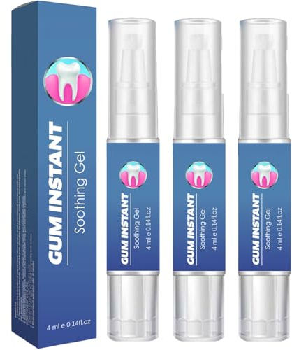 Gel pour les gencives GumEase, Gel réparateur dentaire Gum Ease, Gels apaisant instantané pour les gencives, Stylo réparateur d'essence pour les dents, Haleine fraîche (3Pcs)
