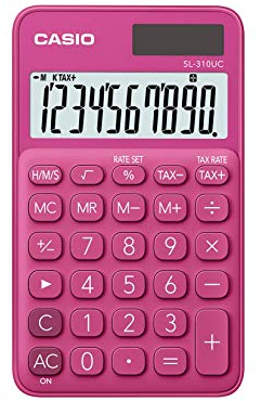 CASIO Calculatrice de poche à 10 chiffres SL-310UC-RD-S-EC, coloris rose
