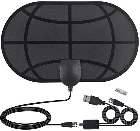 DollaTek Antenne TV numérique 50 Miles Range Amplifier Signal F-TV Compatible HDTV Indoor 4K DVB-T2 ATSC Antenna