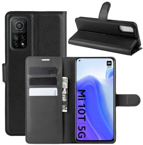 betterfon Handyhülle Kompatibel mit Xiaomi Mi 10T / 10T Pro | Premium Qualität TPU Klapphülle für Mi 10T / 10T Pro mit Kartenfächern | Magnetverschluss Handyhülle | Schwarz