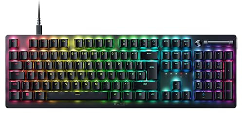 Razer DeathStalker V2 (Red Switch) - Optical Low-Profile Gaming Keyboard (Linear Optical Switches, Detachable Type C-Cable, Laser-Etched Keycaps, RGB Chroma) QWERTY UK Layout | Black