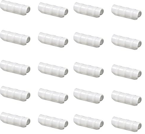 20 clip per asta per serra, 19/20/25 mm, clip per tubi in pellicola di plastica, clip per tubi da giardino, tubo per telaio e kit di connettori per morsetto per pellicola, colore bianco, 20 mm
