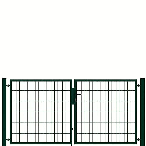 auf-mass24 Doppeltor 2,5m breit 2 FLG. Profi Toranlage Doppelstabmattenzaun Zauntor DREI Farben Zaun Tor Gartentor (RAL7016 Anthrazit, 1.83)