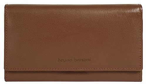bruno banani große Geldbörse im Querformat Echt Leder Damen RFID-Schutz, Kompaktes Design, Funktional, Clever konzipiert braun 021829