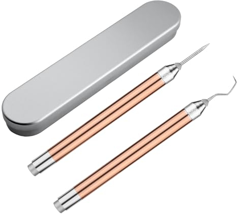 PEUTIER 2 Stück LED Entgitterwerkzeuge für Vinyl, Beleuchtetes Vinyl Entgitterwerkzeug mit 2 Verschiedenen Haken Vinyl Entgitterwerkzeug Set Zum Basteln von Silhouetten Kameen DIY