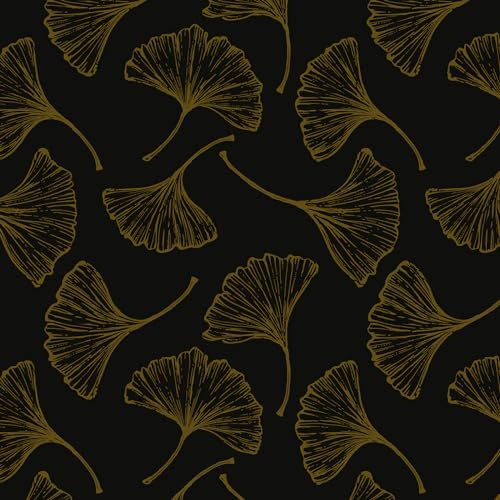 Yomshi Selbstklebende Tapete 44CMx3M Blätter Tapete Schwarz Wandtapete Klebefolie Möbel Vintage Dekorfolie Wasserdicht Wandschutzfolie für Schlafzimmer Wohnzimmer Küche