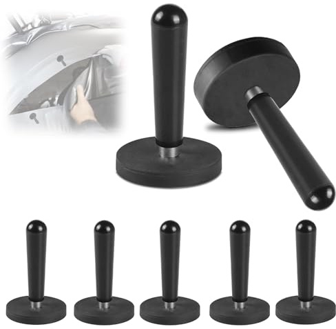 LEKEFETO 8 imanes de montaje para automóviles: soporte magnético para embalaje, imanes de montaje, herramienta de lámina para papel de aluminio, envoltura de coche, lámina de coche, color negro