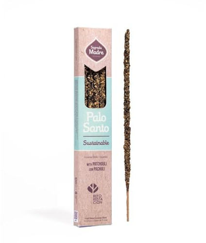SAGRADA MADRE - Incenso in Stick - Bastoncini Naturali al 100% - ca. 8 Sticks a Confezione (PALO SANTO E PATCHOULI)