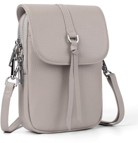 befen Echtleder Handytasche zum Umhängen Damen, RFID-Blockierung Handy Umhängetasche Damen Klein Handtasche Leder, Handytasche mit Geldbörse zum Umhängen, Crossbody Bag mit Verstellbar Schultergurt