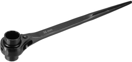 sourcing map 19 x 22mm 12-Point Scaffold Podger Ratchet Spanner Ratcheting Socket Wrench Tool (Black)