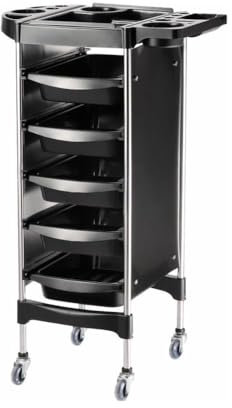 Altéax Friseurwagen Rollwagen mit 6 Ebenen und 5 herausnehmbaren Schubladen – Friseur Wagen – Tattoo Wagen – 1 Stück – Zubehör Nicht enthalten – Barberwagen – Aufbewahrungswagen.