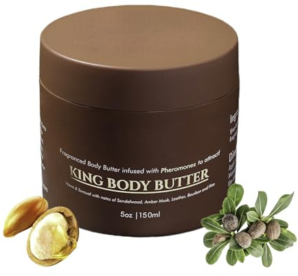 Body Butter For Men, 150ml Hydratant Corporel Parfumé Pour Homme, Beurre Corporel Hydratant Aux Phéromones, Crème Corporelle Au Beurre De Karité Pour Peaux Sèches