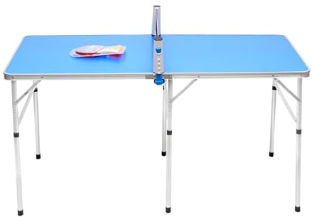 Mesa de ping pong plegable, profesional, exterior, resistente a la intemperie, plegable, altura regulable con red de ping pong