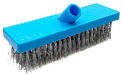 Escoba de alambre resistente para patio, raspador de techo con cepillo de poste extensible, escoba al aire libre, herramienta de eliminación de musgo para limpiar musgo, malas hierbas, jardín, patio