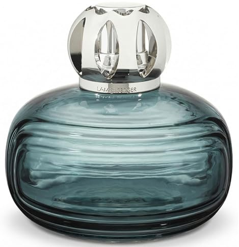 MAISON BERGER – Enigma Lampe Berger – Art Deco 2-in-1 Odor-Neutralizing and Fragrance Catalytic Lamp, 386 mL / 13.05 fl oz – No Fragrance Included – Made in France (Blue)