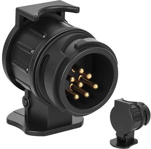 HongSiFang 2 Pcs Adaptador Remolque de 7 a 13 Pines, Adaptador 13 a 7 Pines Remolque Resistentes al Agua (2 V) para Enganche de remolques