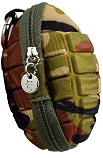 Grenade Porte Monnaie Boîtier Cas Clé Étui Mousqueton Anneau Accrocher Militaire