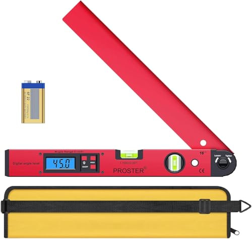 Proster Digital Angle Finder Gauge - 0~225° Angle Gauge LCD Digital Protractor Spirit Level Meter for Carpenter Woodworking Home Decoration