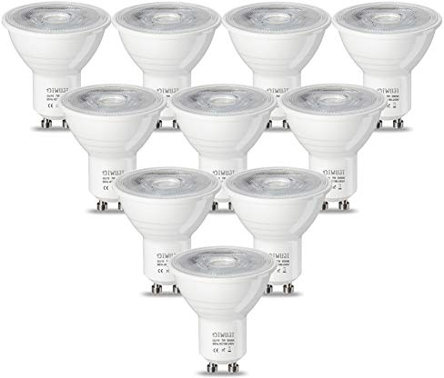 Ampoules LED GU10 7W, Blanc Lumière du Jour 6000K, équivalent à une lampe Halogène 55W, 550 lumens, AC 180-240V, Angle de Faisceau de 36 Degrés Ampoule Spot (Pack de 10)