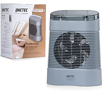 Imetec Silent Power Protection, Termoventilatore silenzioso, 2100 W, Stufetta Elettrica, Timer spegnimento programmabile, temperatura regolabile, 4 funzioni, termostato ambiente, funzione antigelo